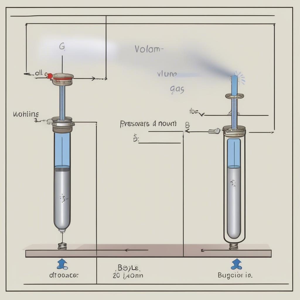 Minh họa Định luật Boyle-Mariotte trong chuyên đề chất khí lớp 10