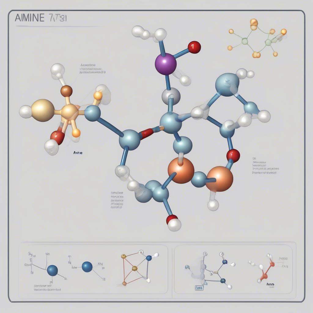 Cấu trúc phân tử của Amin - một hợp chất hữu cơ chứa Nitơ