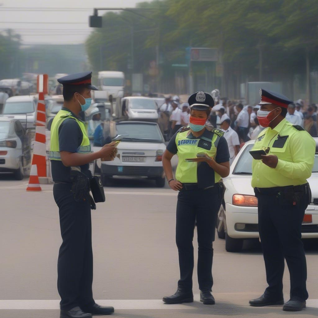 Người dân quan sát kiểm tra chuyên đề CSGT