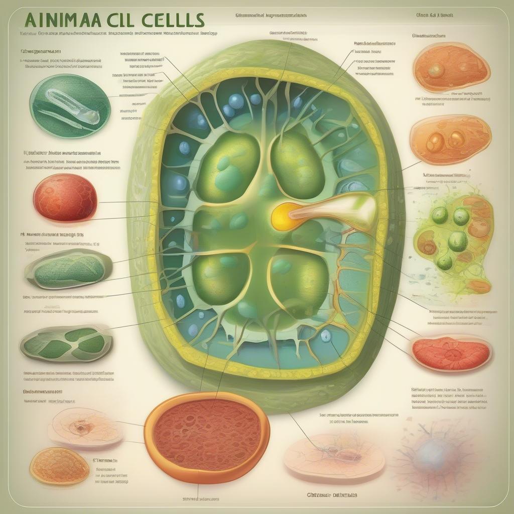 Sinh học tế bào THPT: Hình ảnh minh họa tế bào động vật và thực vật