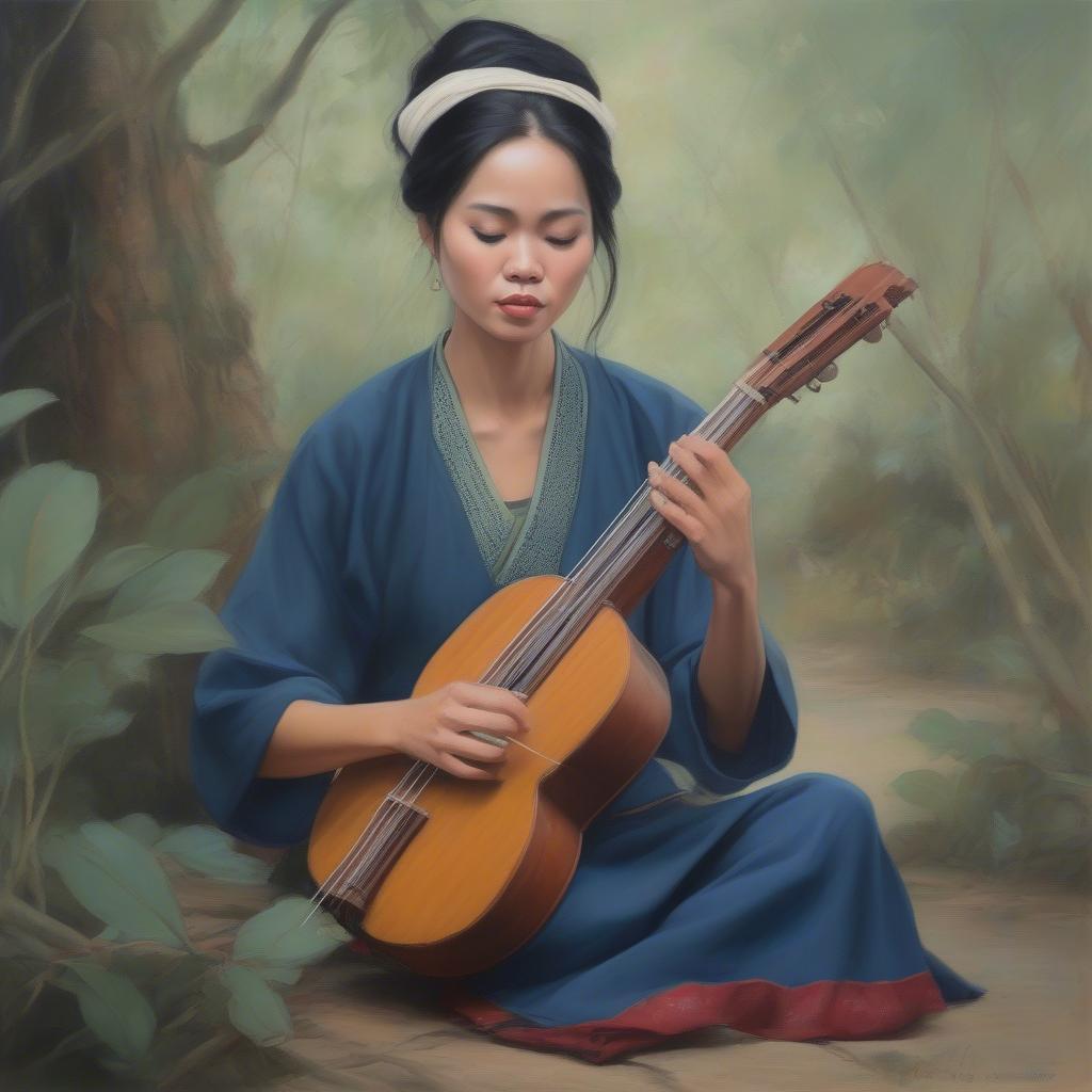 Thúy Kiều gảy đàn